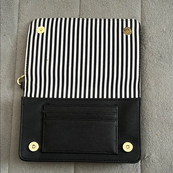 Betsey Johnson Black and Gold Floral Wristlet - Picture 2 of 6